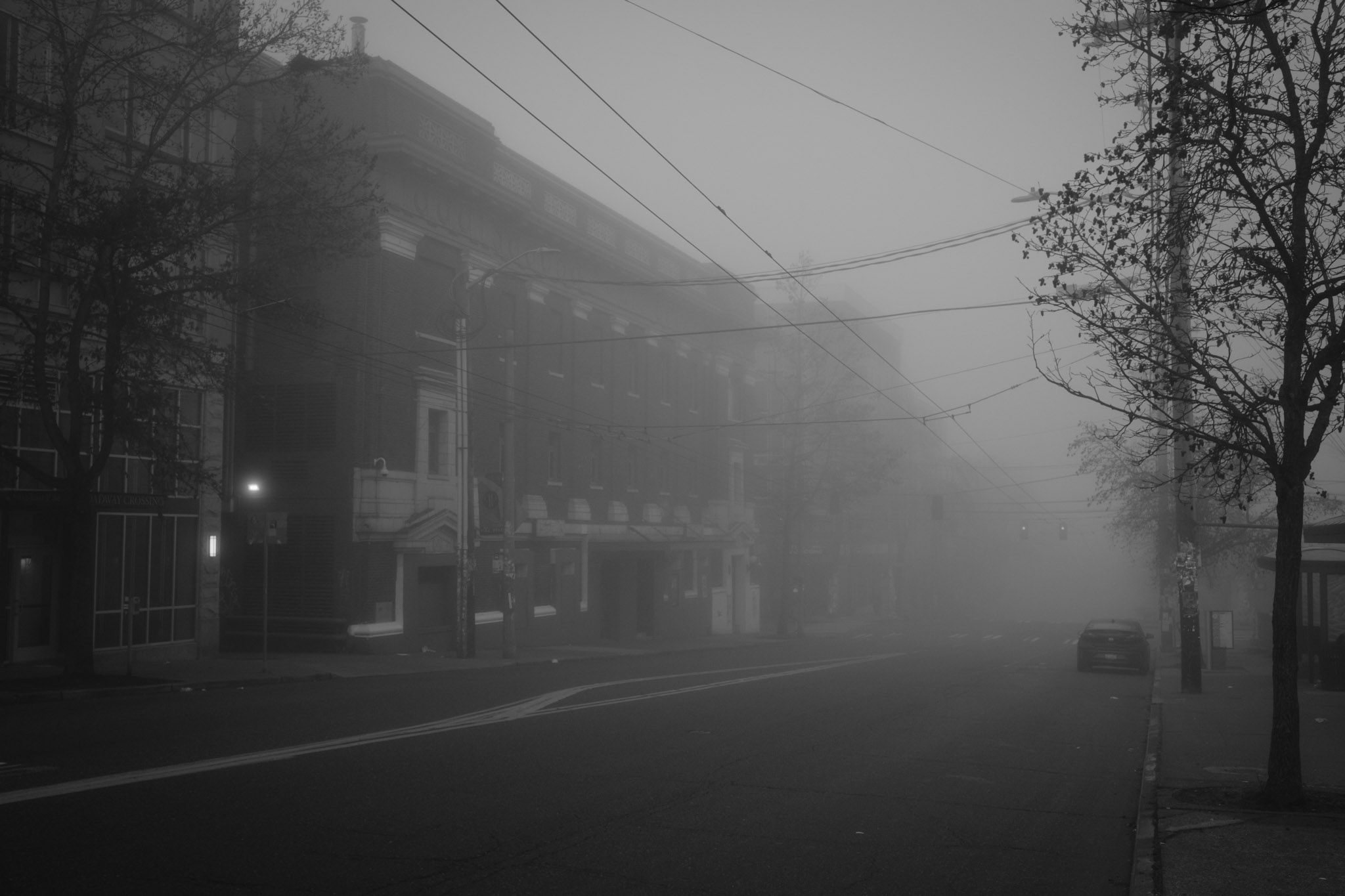 More empty foggy streets
