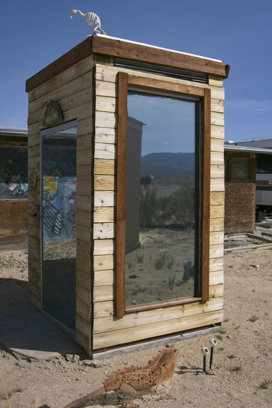 Glass Outhouse Art Gallery Bathroom