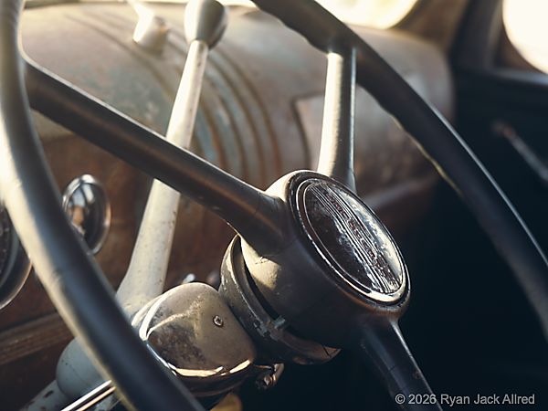 Vintage Truck Steering Wheel Photo