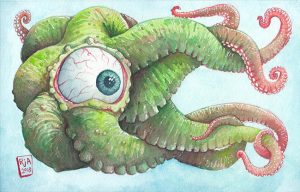 Tentacle Eyeball - Watercolor Illustration